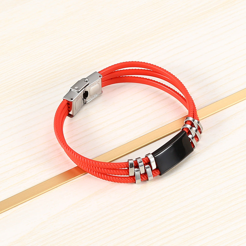 Men's Commodity Stall Jewelry Korean Hand-woven Stainless Bracelets