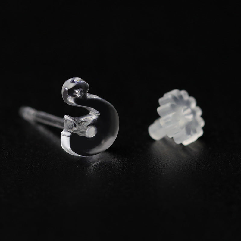 Resin Ear Stick Personality Simple Plastic Auricular Needle Raise Stud Earrings