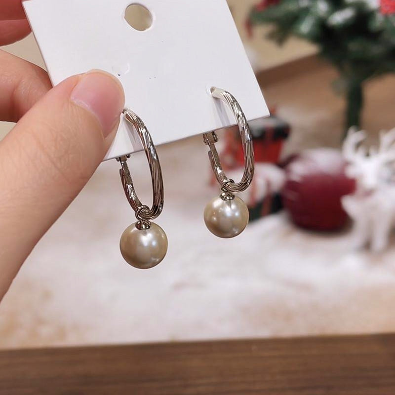Needle Pearl Ear Graceful Trendy Light Luxury High-grade Design Sense Earrings