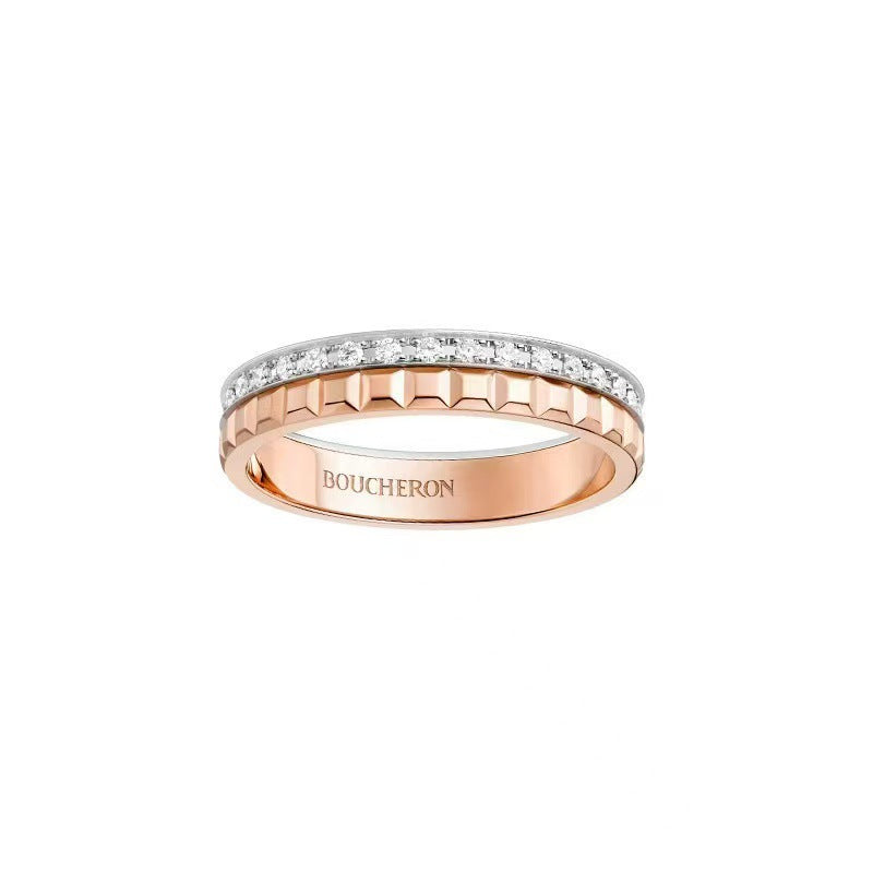 Women's & Men's Version V Gold Plated Gear Rotating Good Luck Ring