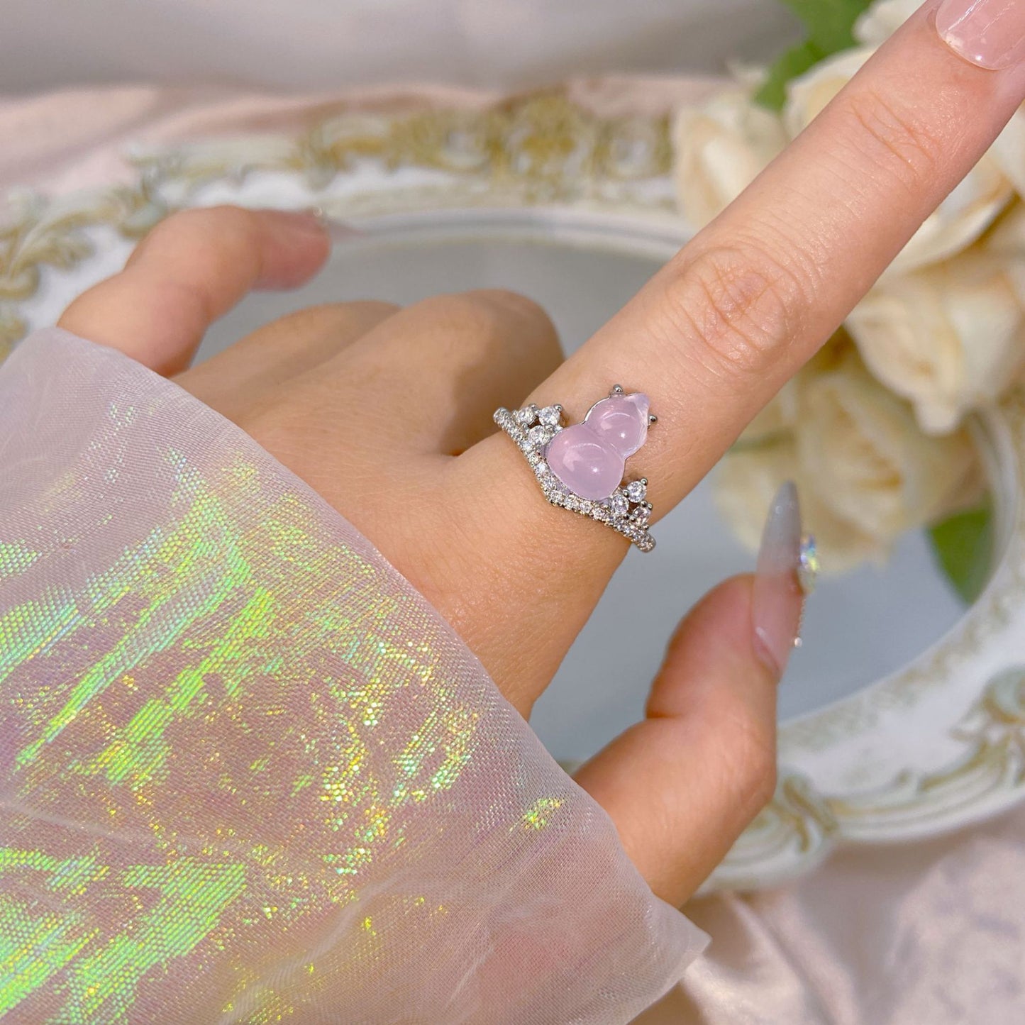 Yuan High-quality Zircon High-grade Color Retaining Open Rings