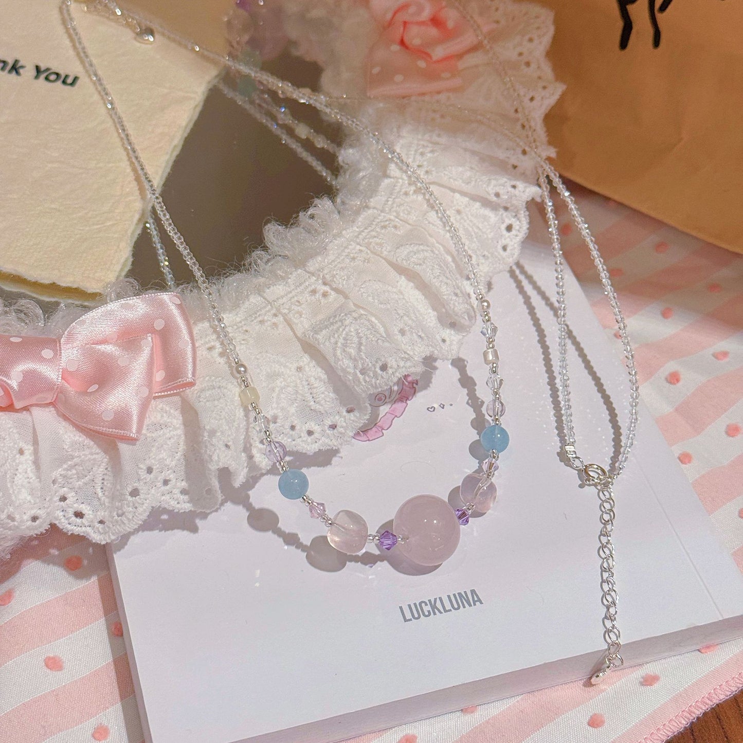 Crystal Series Light Luxury Minority High Sense Indie Sweet Cute Necklaces