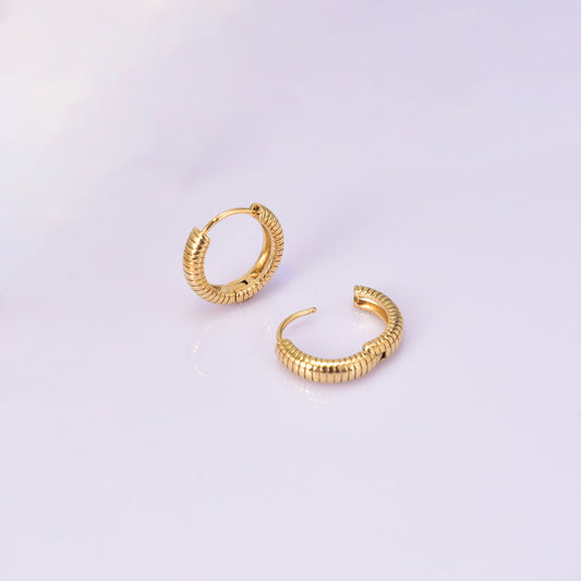 Gold Titanium Steel Geometric Hoop Sense Earrings