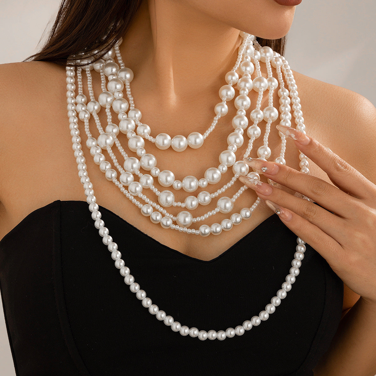 Women's Pearl Elegant Baroque Size Beaded French Collar