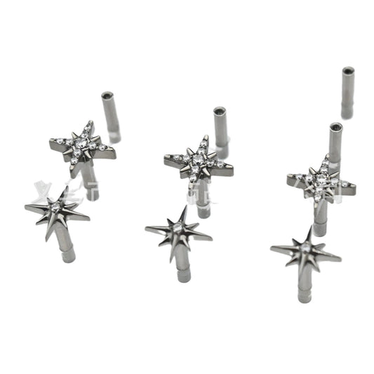 Titanium Alloy Ear Head Full Diamond Earrings