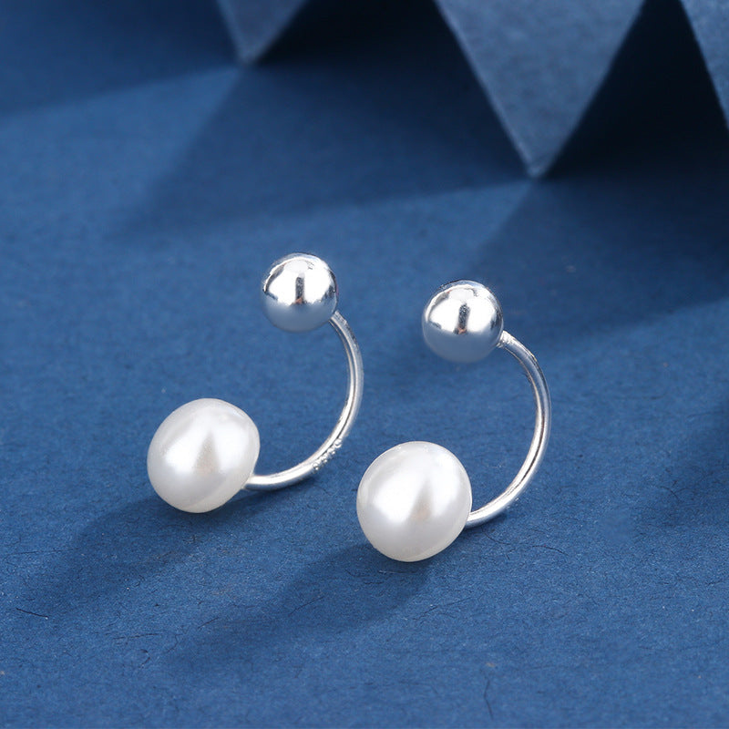 Female Screw Ear Hook Sterling Niche Design Wash Sleep No Stud Earrings