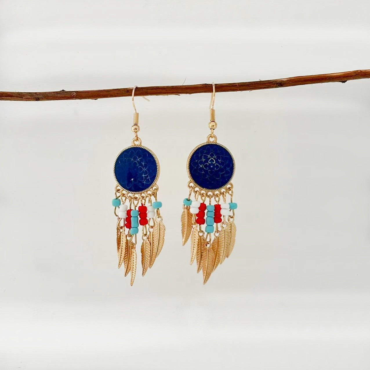 Women's Bohemian Tassel National Style Bead Design Niche Retro Ethnic Tibetan Rings