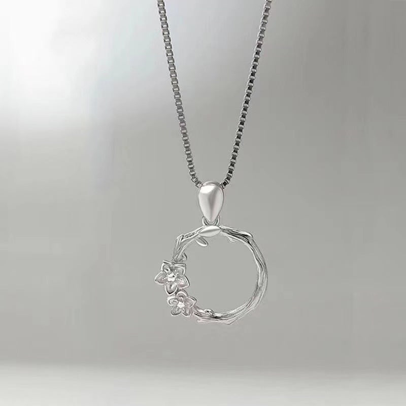 Myosotis Couple Pair Niche High Sense Thorn Flower Clavicle Chain Necklace