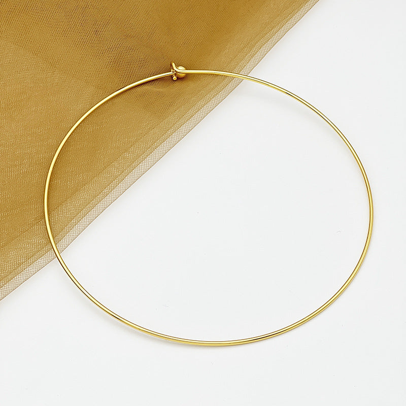 Copper Wire Open Bead Ancient Style Clavicle Chain Collar