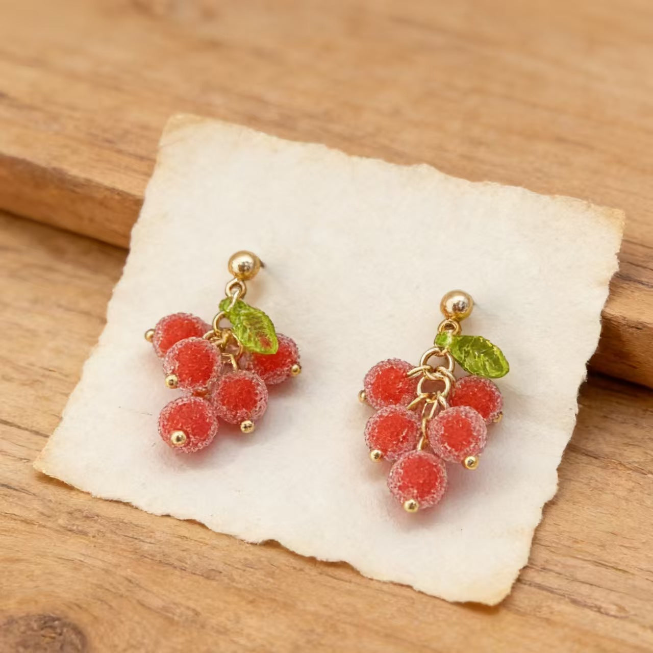 Granulated Sugar Beads High-grade Mosquito Coil Ear Clip Earrings