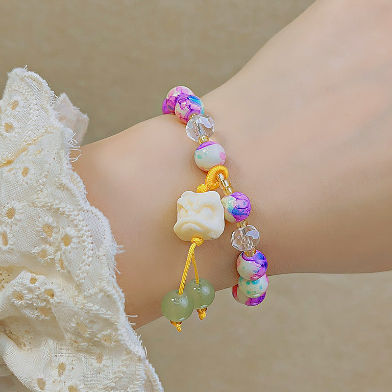 Glass Beaded Female Sweet Lily Gift Bracelets