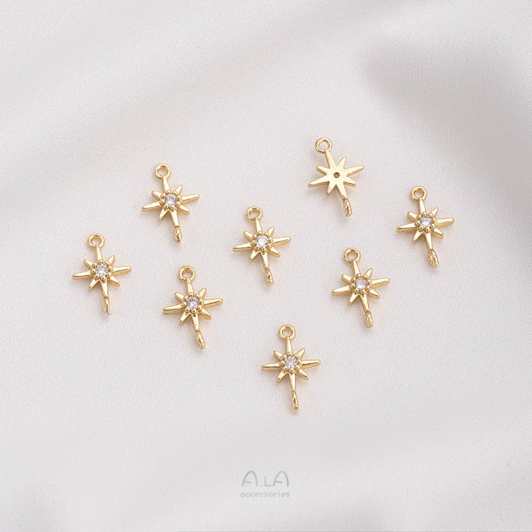 Color Retention Inlaid Zirconium Four-leaf Clover Stars Rhombus Jewelry Accessories