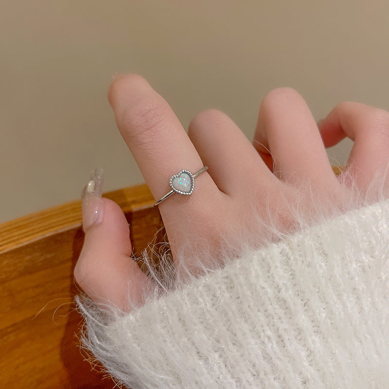 Style Pearl Zircon Butterfly Female Niche High-grade Rings