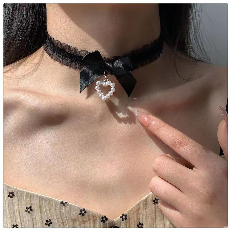 Women's Pure Desire Style Sweet Pearl Love Collar