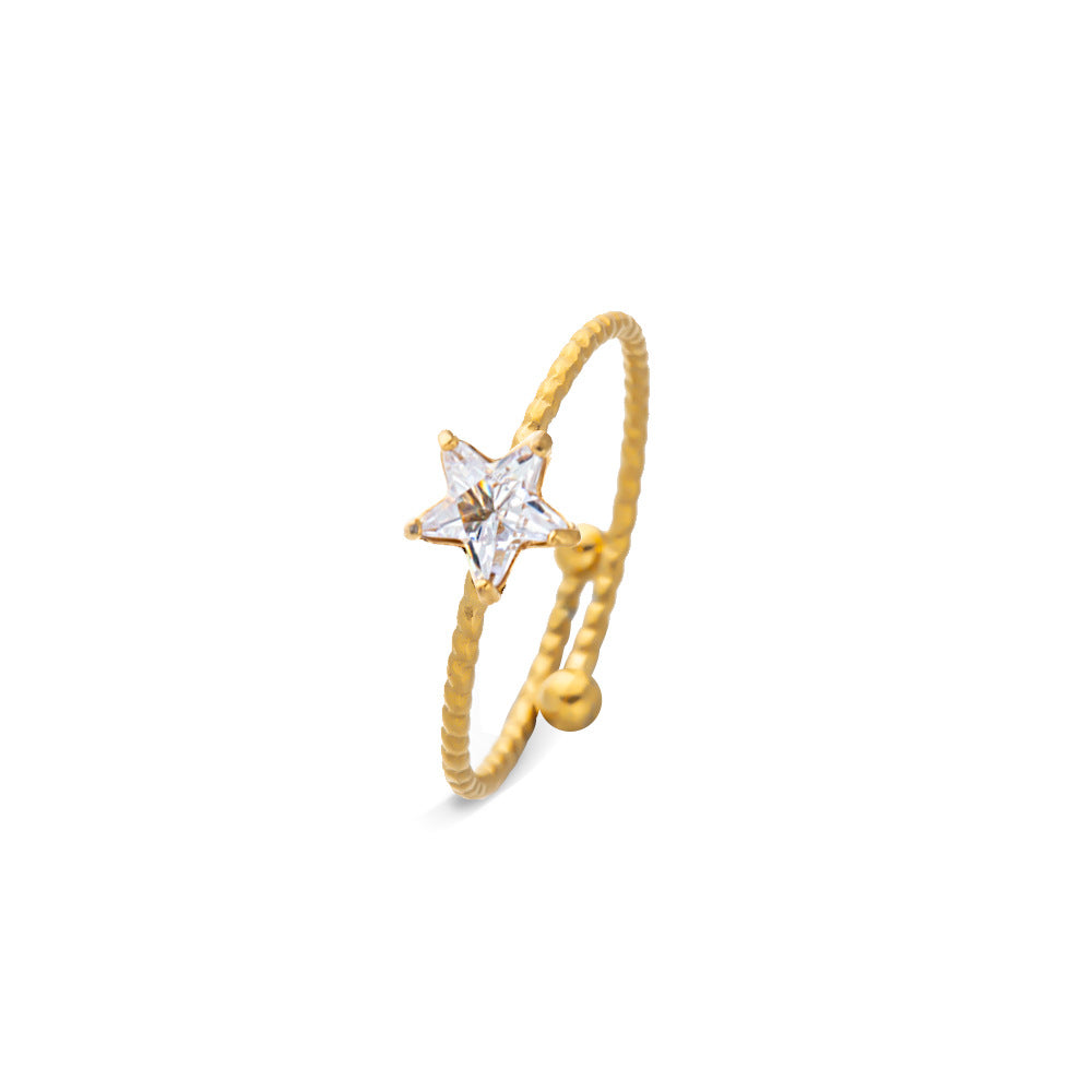 Women's Stainless Steel Zircon Niche High Sense December Birthday Stone Ring