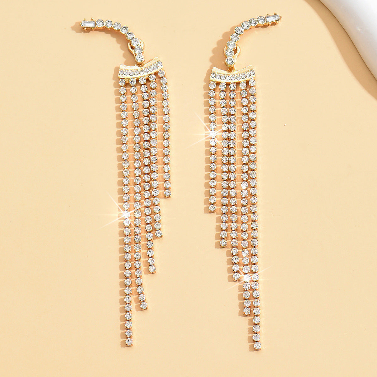 Women's Diamond Metal Long Fringe High-grade Ear Earrings