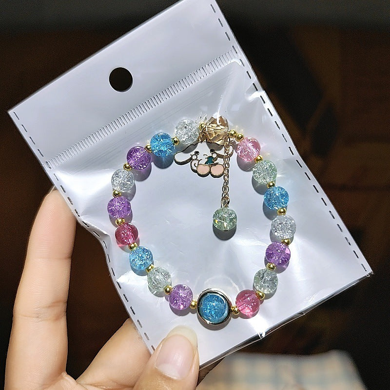 Cartoon Crystal Colored Glaze Flower Beaded Colorful Gift Box Bracelets