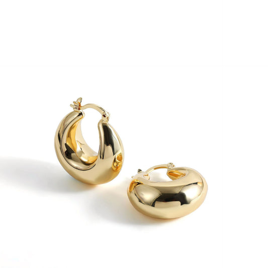 Steel Golden Smooth Hollow Simplicity Exaggeration Earrings