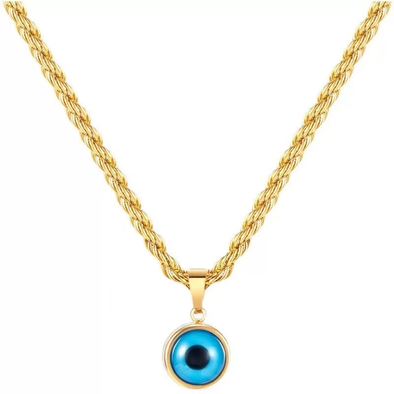 Men's Devil Eye Twist Clavicle Chain Personality Design Necklace