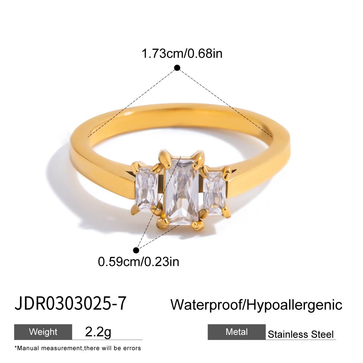 Stainless Steel Dropper Zircon Titanium Light Luxury High Sense Ring
