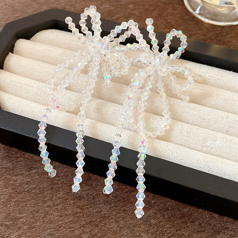 Net Yarn Flowers Tassel Fresh Sweet Earrings
