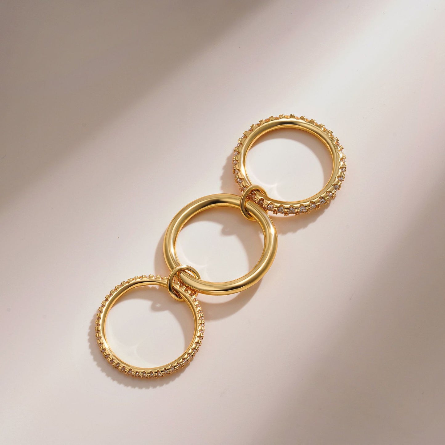 Gold Color Matching Zircon Versatile Creative Rings