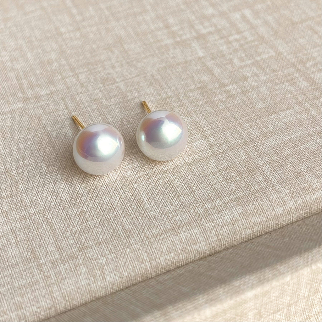 Entry Lux Style Steamed Bread Pearl Earrings