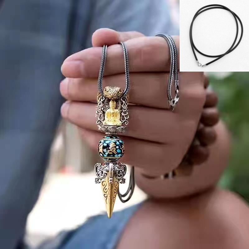 Shakyamuni Vajra Rotatable Six Words Proverbs Buddha Monster Pendants
