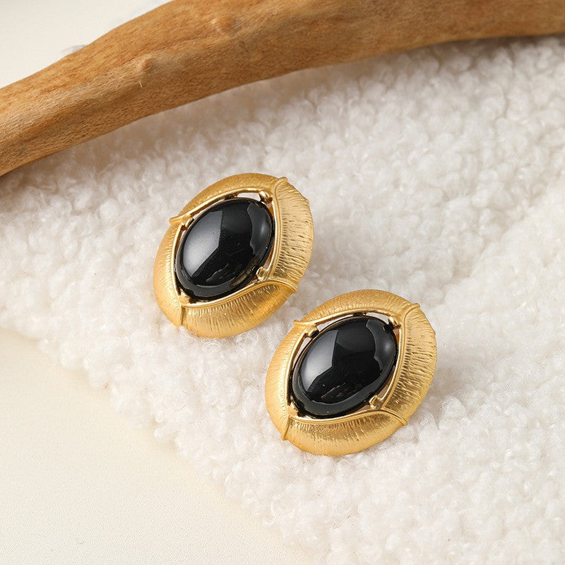 Needle Mermaid Pearl Female Simple Ear Clip Geometric Stud Earrings