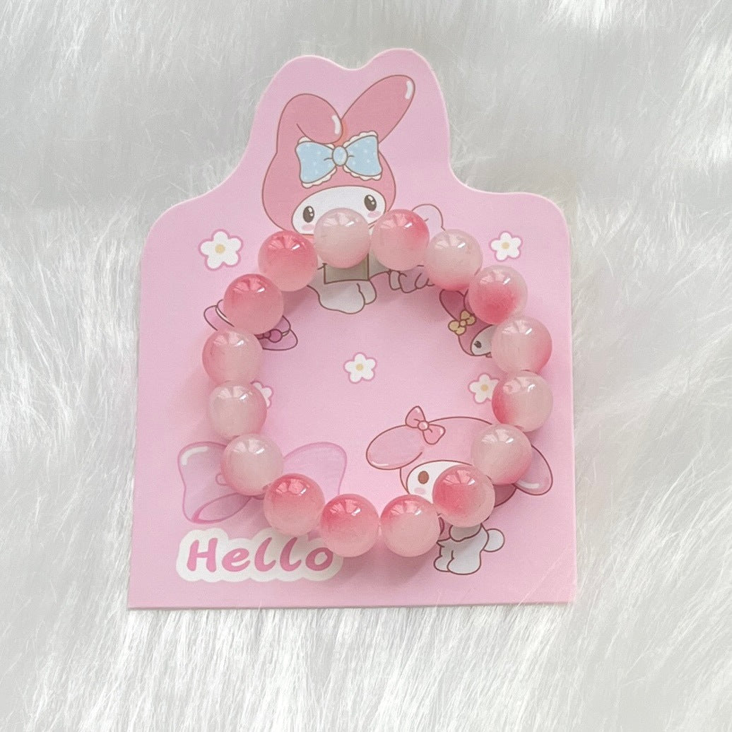 Crystal Clow Pliable Temperament Gradient Color Ice Transparent Buddha Beads Bracelet