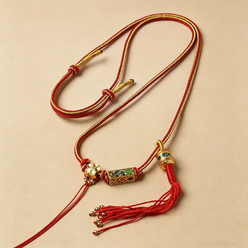 Style Tibet Beads Handmade Braided Rope Beeswax Amulet Bracelet