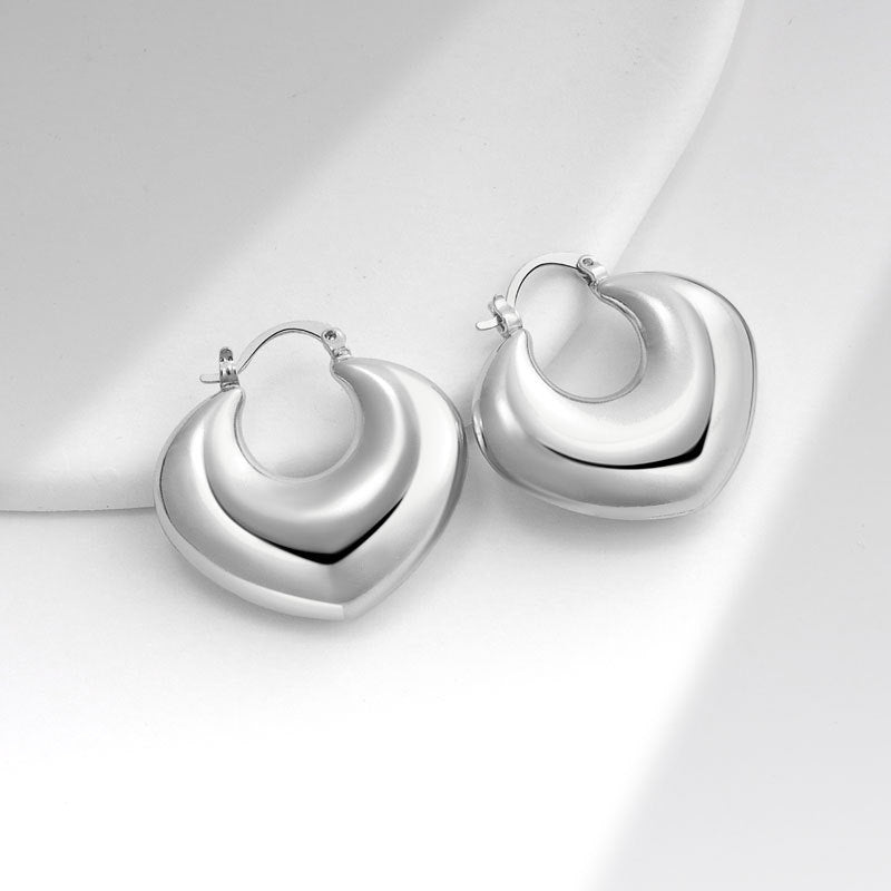 Geometric Metal Niche Design Frosty Style High Stud Earrings