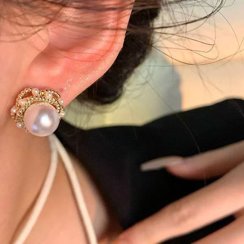 Fashion Elegance Pearl Flower French Style Light Luxury Rings