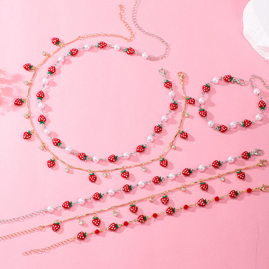 Women's Cute Fashion Strawberry Design High-grade Anklets