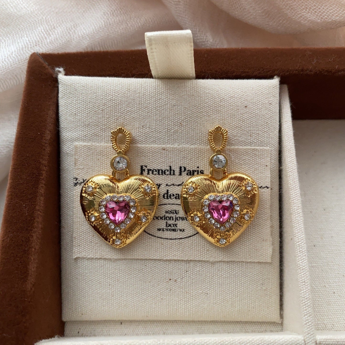 Flower Gold Foil Jelly Glaze Ear Vintage Court Earrings