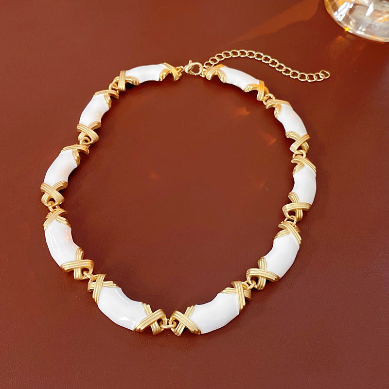 Women's Dripping Oval Tassel Exaggerated Personalized Sweater Chain Jewelry Set