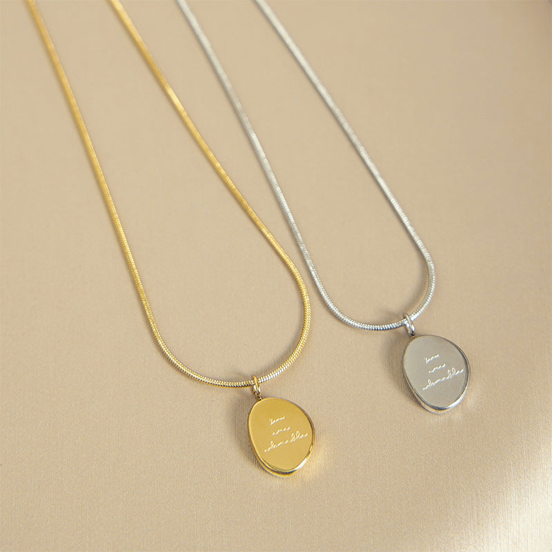 Letter Irregular Round Sweater Chain Simple Dignified Clavicle Female Niche Pendants