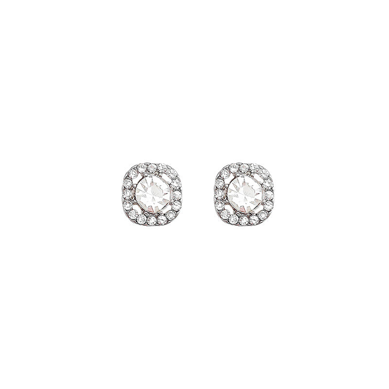 Simple Super Flash Square Zirconium Female Light Luxury Stud Earrings