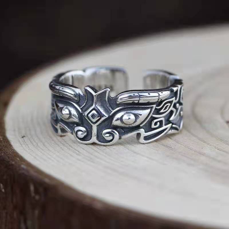 Men's Gluttonous God Beast Domineering Vintage Opening Rings