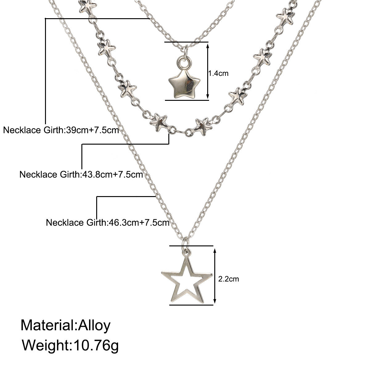 Women's Style Hollow Pentagram Twin For Personality Affordable Necklaces