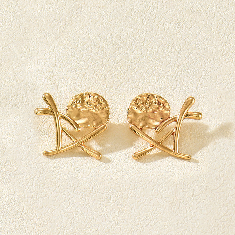 Elegant Geometric Metal Wafer Line Design Rings