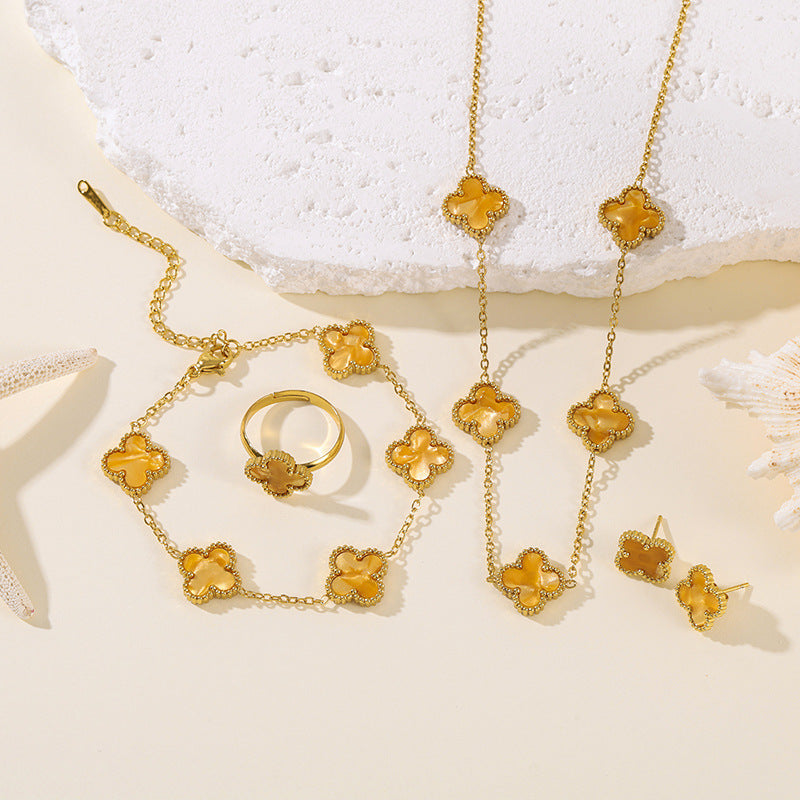 Version Clover Ear Lucky Pork Belly Necklaces