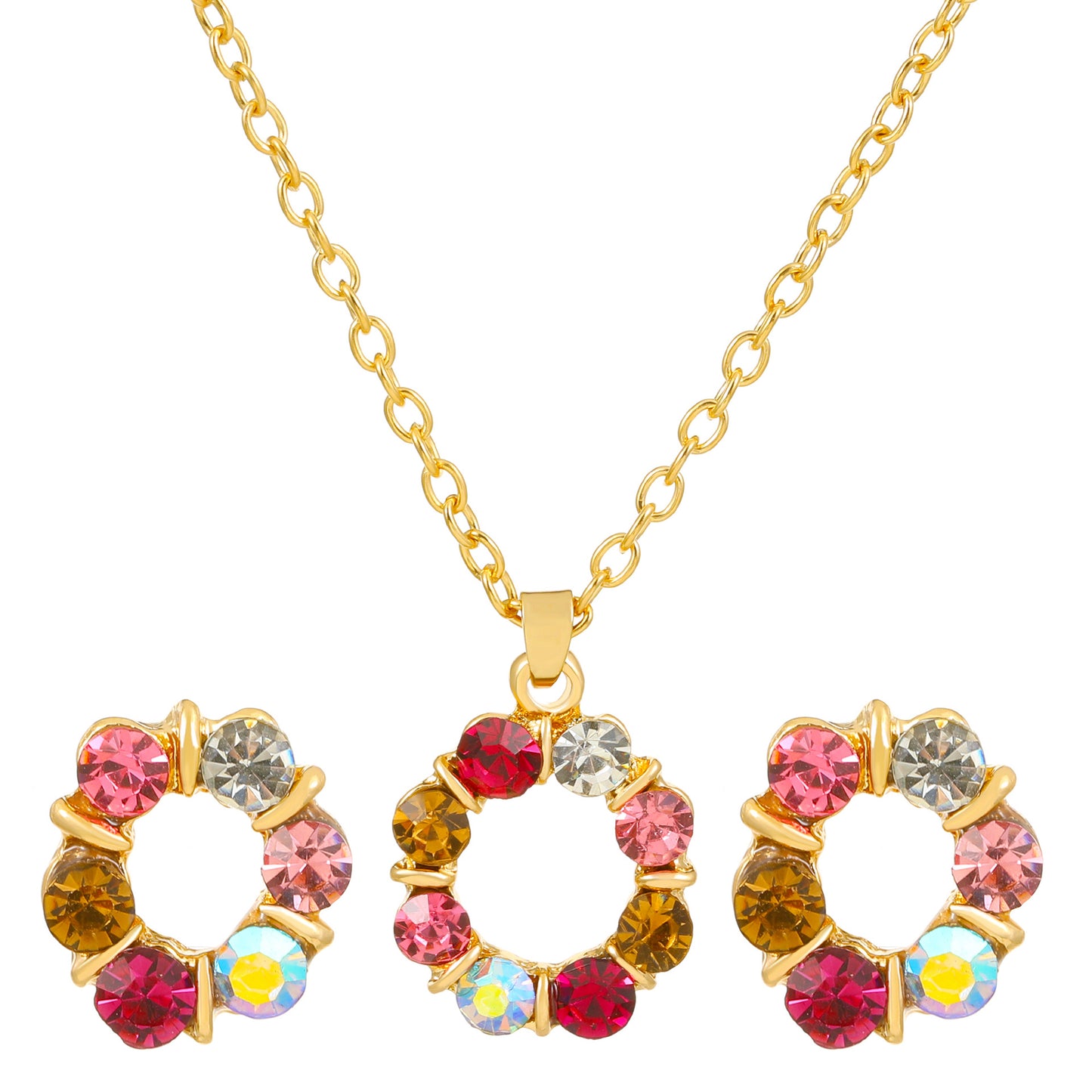 Fashion Graceful Personality Hollow Circle Suite Earrings