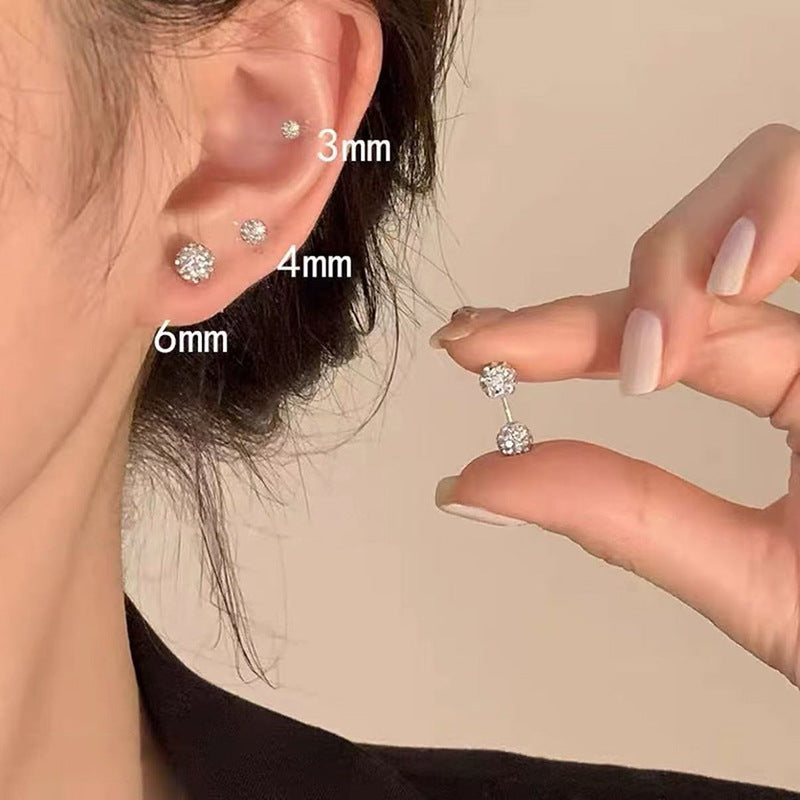 Women's Double-headed Spiral Ball Wild Elegant Ear Bone Stud Earrings
