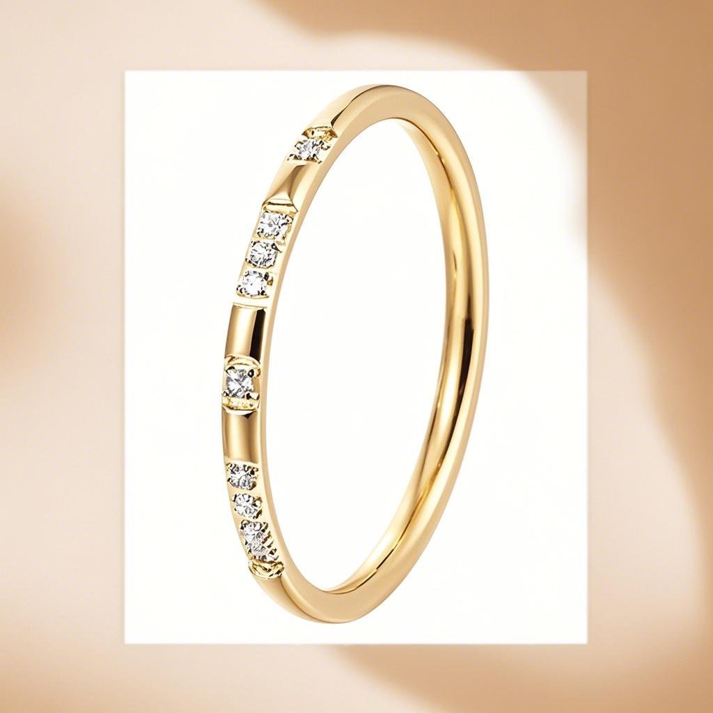 Women's Titanium Steel Design Sense Niche Diamond Rings