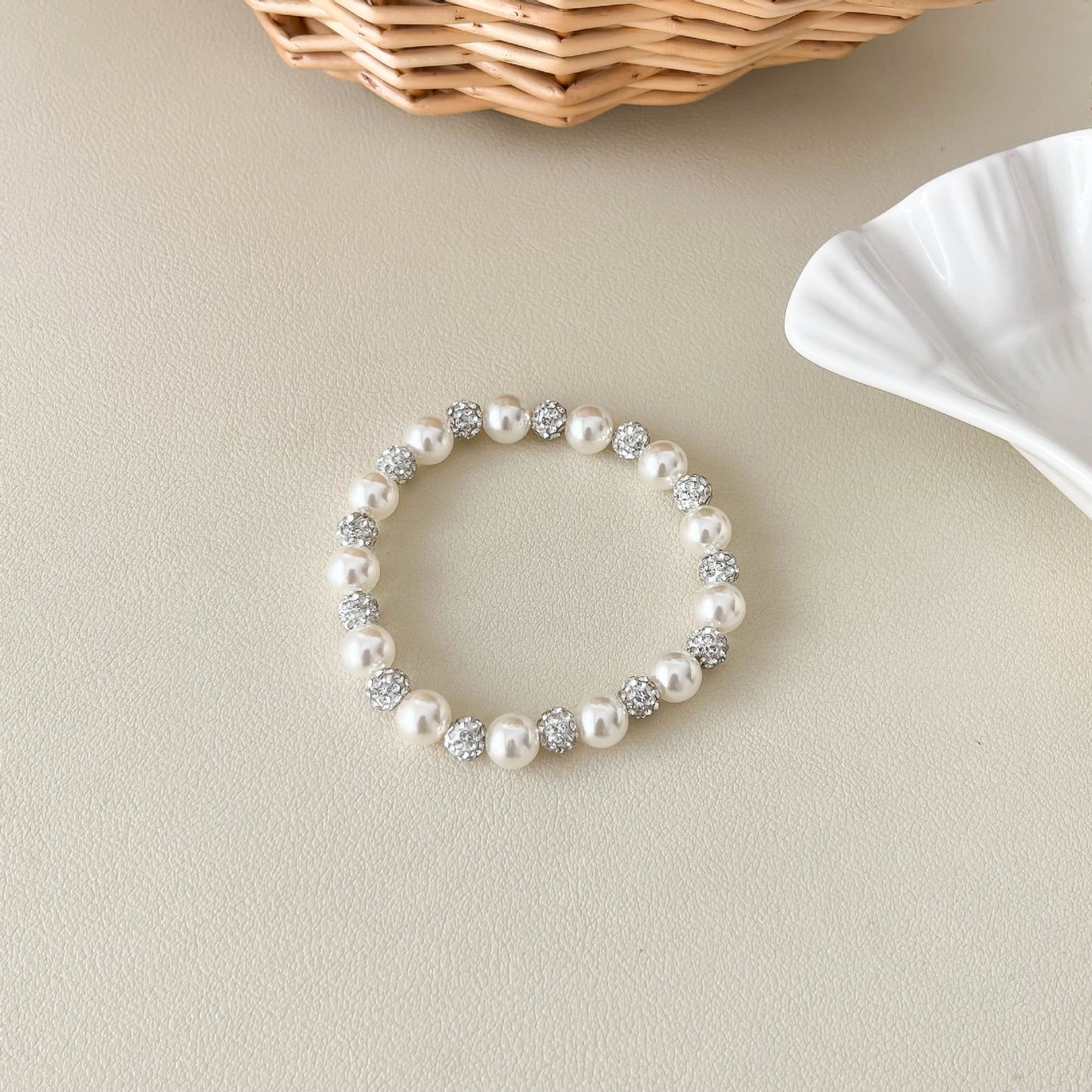 Wind Pearl Bow Water Drop Mud Diamond Interval Niche High Bracelet