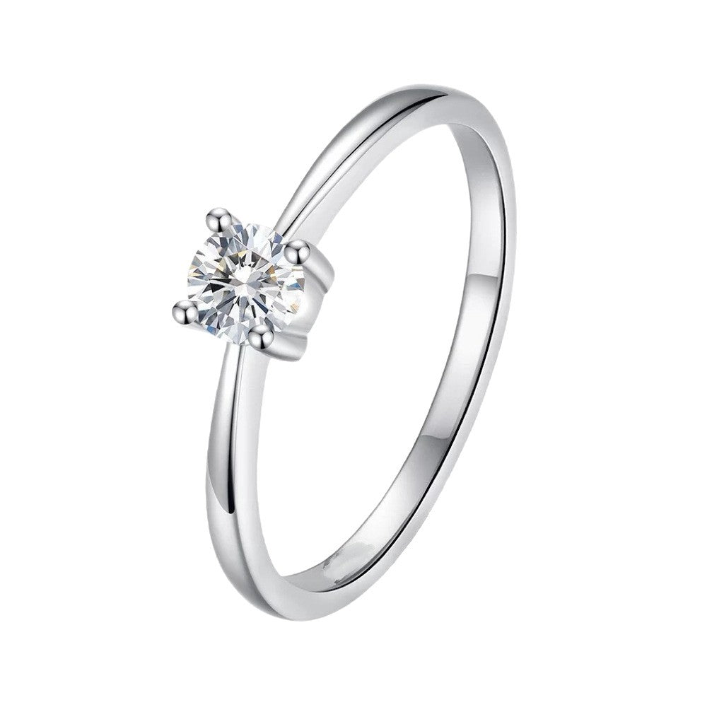 Women's Thin Glittering Single Rhinestone Simple Affordable Luxury Fashion Niche Ring