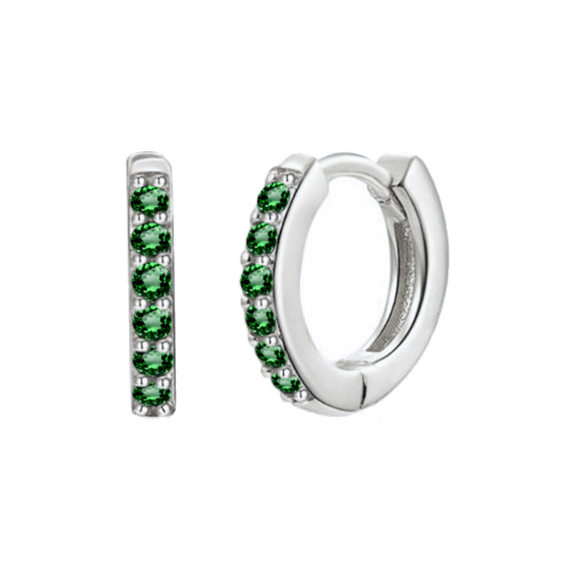 Women's Clip Simple Inlaid Zircon Personality Geometric Earrings