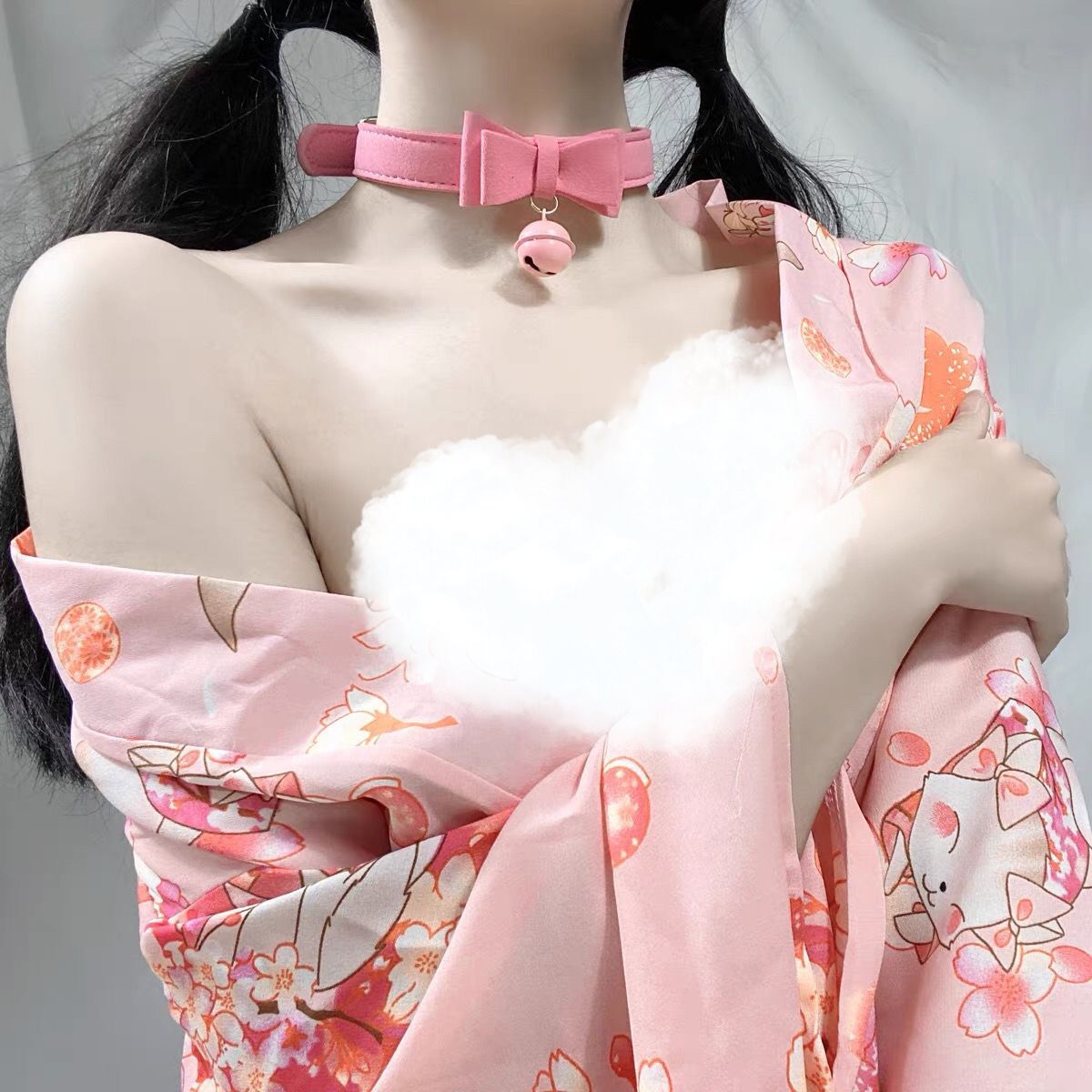 Desire Bow Bell Female Neck Band Chain Collar