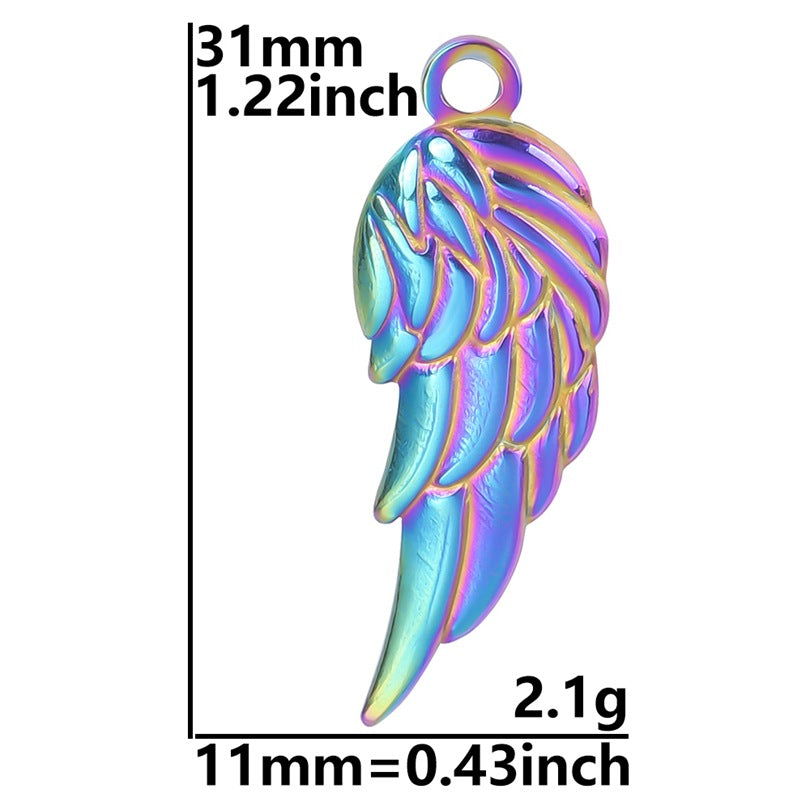 Color Golden Wings Stainless Steel Electroplating Mirror Necklace